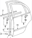 TOYOTA COROLLA KAPI SACI ARKA SOL 1993-1998 TAİWAN