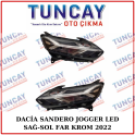 DACİA SANDERO JUGGER LED SAĞ SOL FAR KROM 2022-2025 YEDEK PARÇA